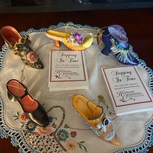 Ashton Drake Stepping in Time shoe ornaments set of five